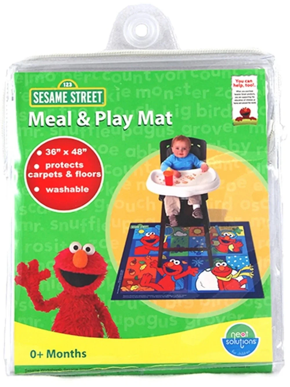 Sesame‎ Street Elmo Four Seasons Vinyl Play N Eat Mat 36x48 Floor Topper 2010